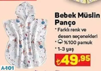BEBEK MÜSLİN PANÇO BEBEK MÜSLİN PANÇO